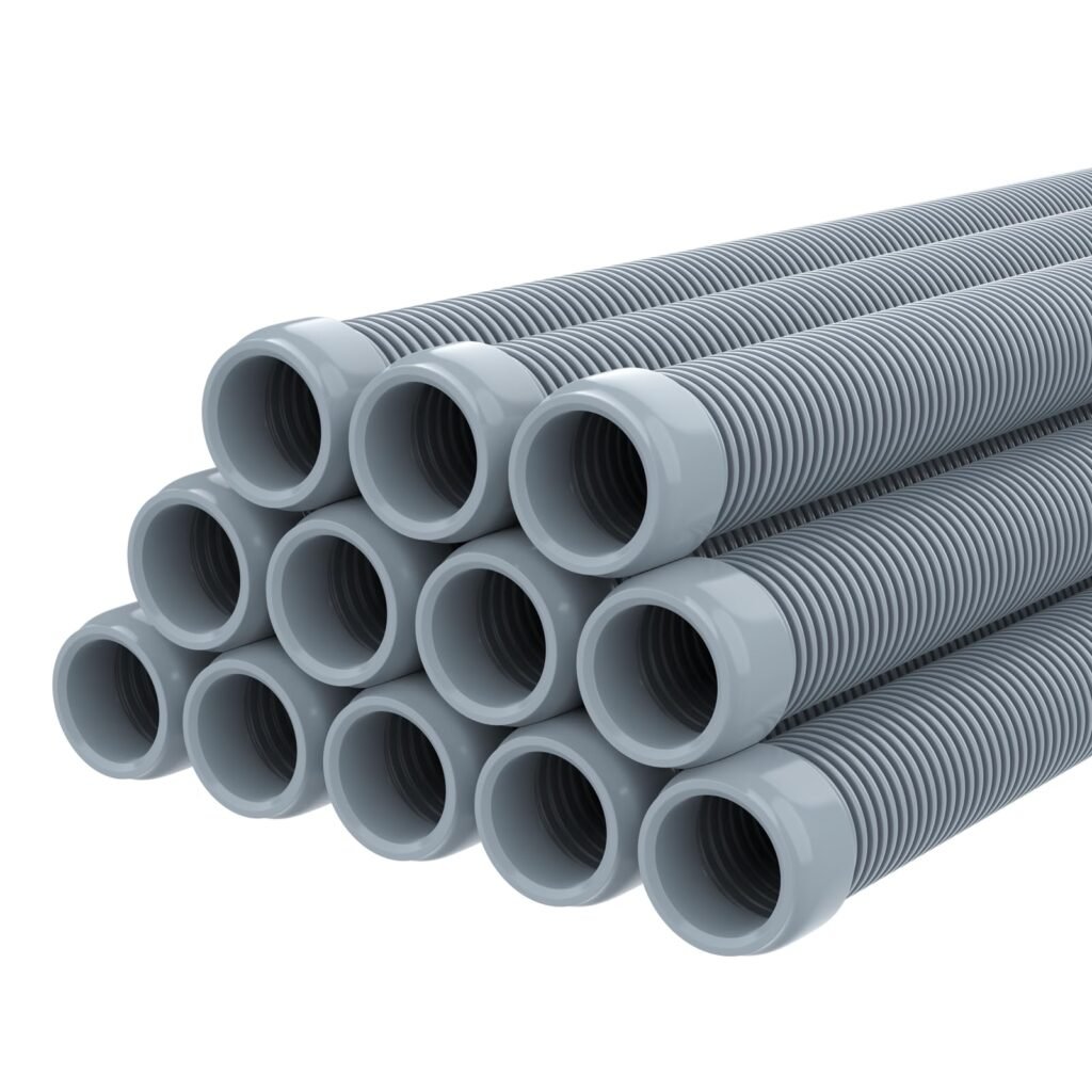 Poolvio 1.5" Pool Vacuum Hose, Gray, 40ft (12 Pack)