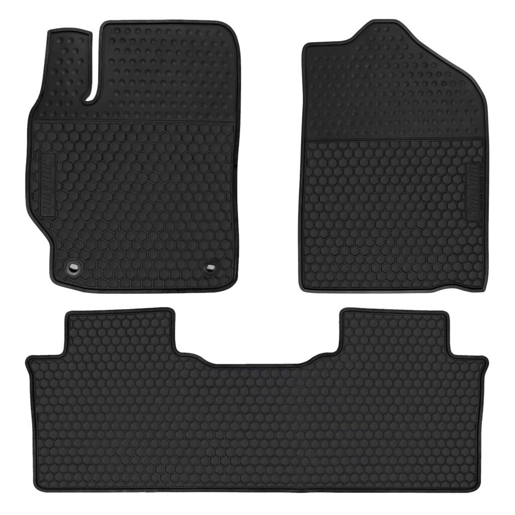 HD-Mart Car Rubber Floor Mat for Toyota Camry 7th 2012-2013-2014-2015-2016-2017 Custom Fit Full Black Rubber Car Floor Liners Set All Weather Protection Heavy Duty Odorless Full Black 2012-2017 Version