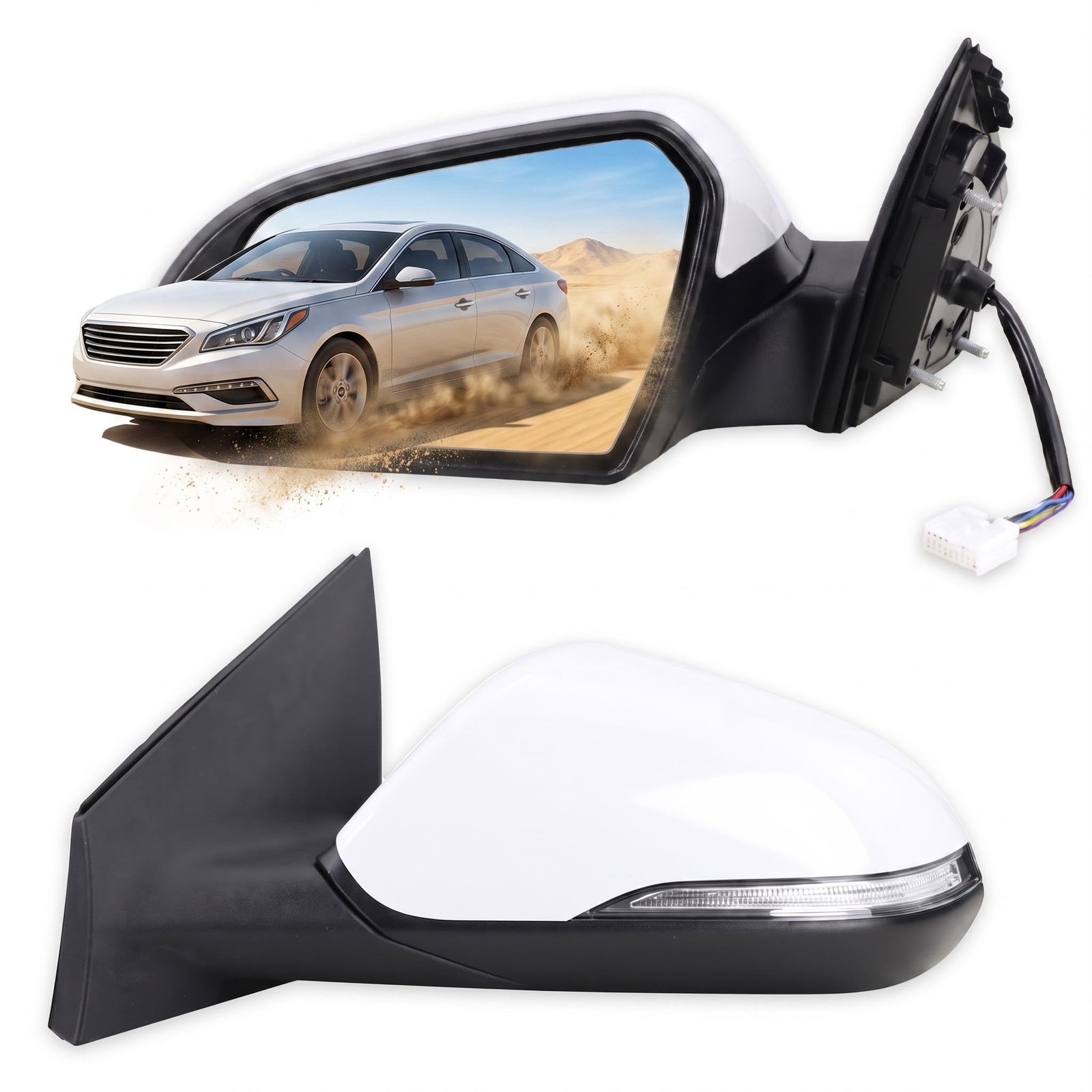 Lqito Left Driver Side Mirror for 2015-2019 Hyundai Sonata