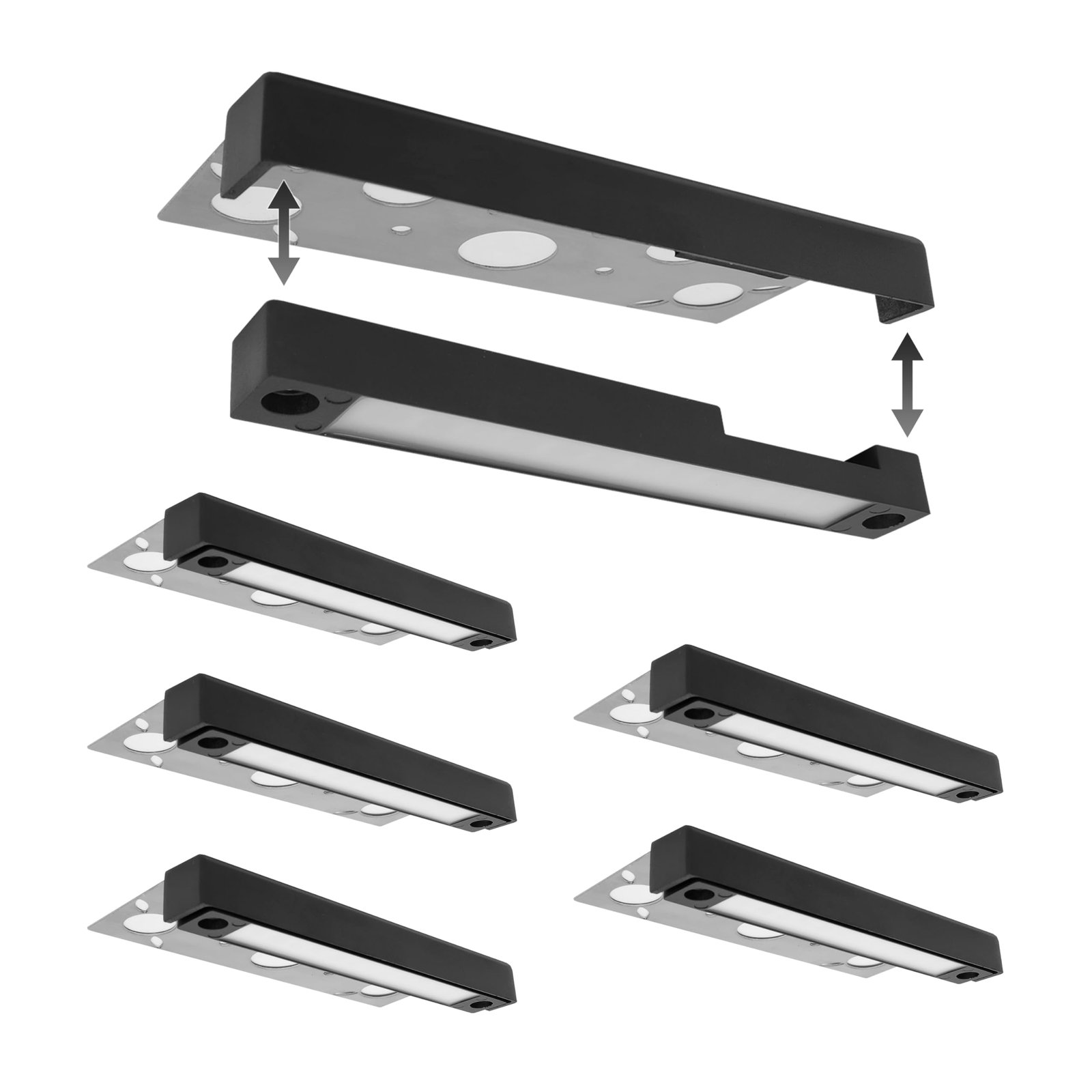 LUMENGY 7" LED Hardscape Light, 1-3W Dimmable, Black (6 Pack)