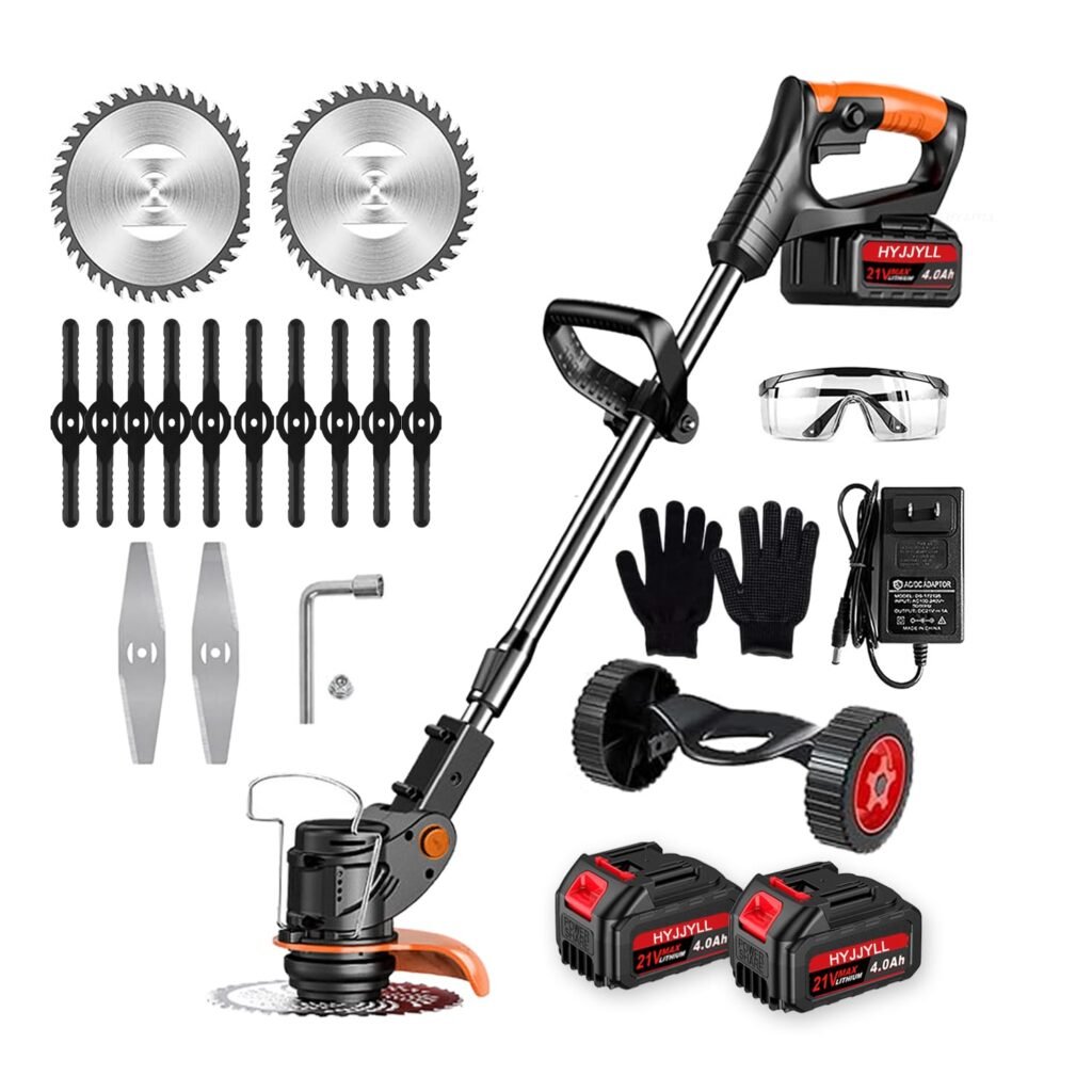 Wacker,21v Electric Cordless Weed Eater 2×4.0Ah Battery-Powered