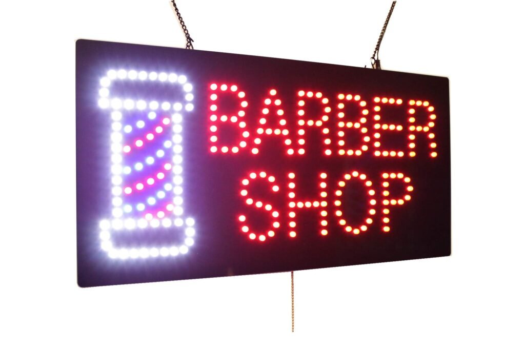 Barber Shop Sign, Super Bright LED Open Sign, Store Sign, Business Sign, Window Sign