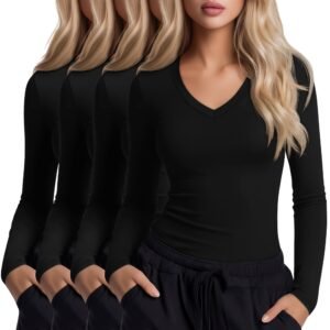 Xaatren Women's Long Sleeve Underscrubs - Black, Medium