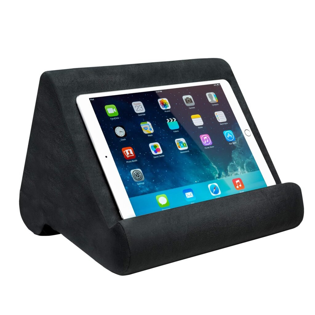 Ontel Pillow Pad Ultra Multi-Angle Soft Tablet Stand, Gray - Comfortable Angled Viewing for iPad, Tablets, Kindle, Smartphones, Books, Magazines, and More Charcoal Grey Ultra
