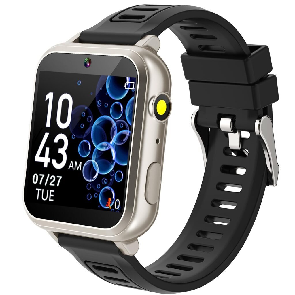 Kids Game Smart Watch with 24 Puzzle Games HD Touch Screen Camera Video Music Player Pedometer Alarm Clock Flashlight 12/24 hr Kids Watches Gift for 4-12 Year Old Boys Girls Toys for Kids Silver Black