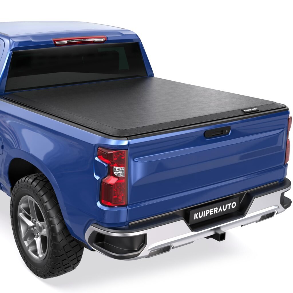 KUIPERAUTO 8FT Roll-Up Soft Vinyl Truck Bed Tonneau Cover for Chevy