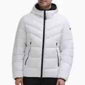 calvin klein men winter puff coat white