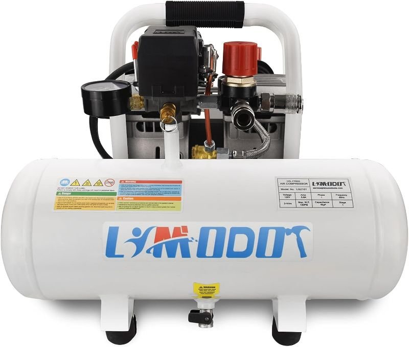 Air Compressor, Ultra Quiet Air Compressor, Only 60dB, 2 Gallon Air Tank, Dual Couplers Supports Two Users, Fast 20s Recovery, Oil-Free, Ideal For Shop, Garage, Car, Pneumatic Tools