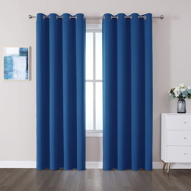 CUCRAF Room Darkening Blackout Curtains for Bedroom,Light Blocking Drapes for Living Room Curtains 84 inch Length,Set of 2 Panels (52 x 84 Inch, Royal Blue)