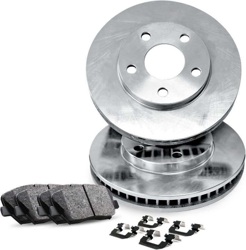 R1 Concepts Front Brakes and Rotors Kit |Front Brake Pads| Brake Rotors and Pads| Ceramic Brake Pads and Rotors |Hardware Kit |fits 2017-2020 Hyundai Elantra