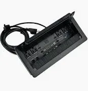 Tabletop Multimedia Connectivity Box with 4 AC Power+2 HDMI+2 RJ45+1 USB3.0 Port +1 USB-C +2 Audio with 5.58ft Power Cord for Conference Room(Black)