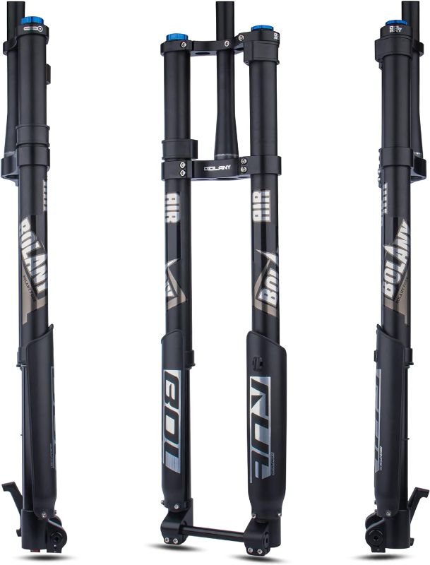 ****USED*** BOLANY Downhill Mountain Bike Air Suspension Front Fork Double Shoulder Inverted Aluminum Alloy Thru-Axle Boost Spacing 15 * 110mm Fork Fit for Disc Brake 26/27.5/29 Inch Tire