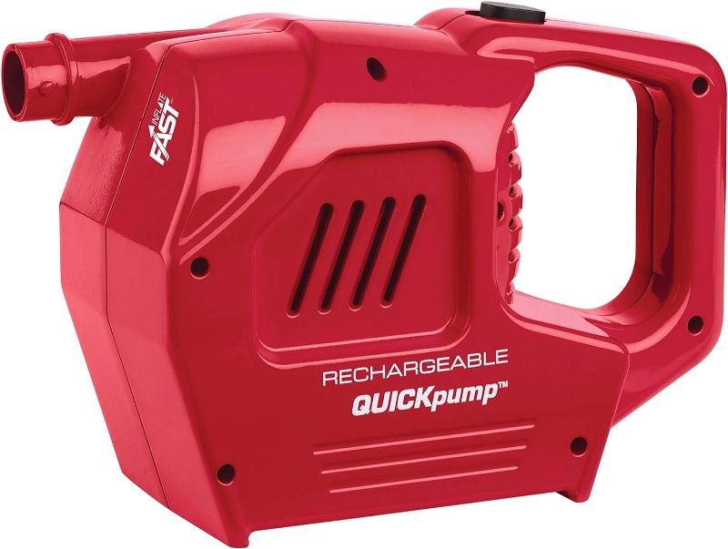 ** missing power cord*
Coleman QuickPump Air Pump for Air Beds & Inflatables, Portable Air Pump with Fast Inflation or Deflation, Battery-Powered/Rechargeable/12-Volt/120-Volt Power Options